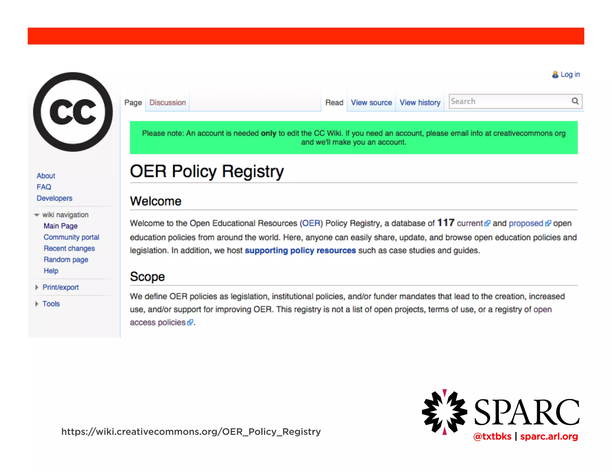 !@txtbks | sparc.arl.org
https://wiki.creativecommons.org/OER_Policy_Registry
 
