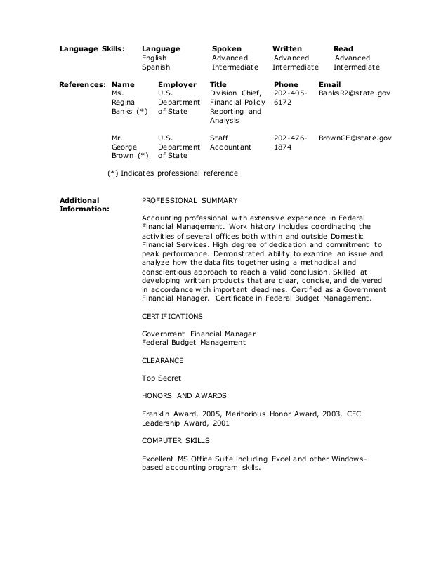 USA Jobs Resume Builder Example