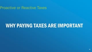 22
© 2019 Express Scripts. All Rights Reserved.
22
WHY PAYING TAXES ARE IMPORTANT
Proactive or Reactive Taxes
 