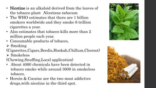 addictive drug found in tobacco leaves Tobacco Addiction