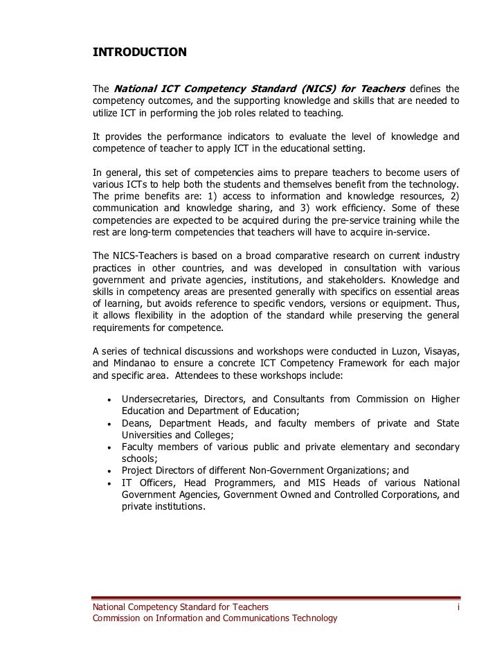 National ICT Competency Standards For Teachers