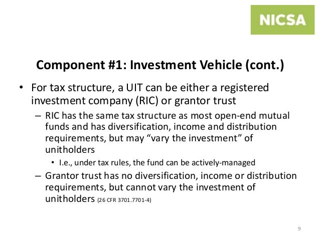 Unit Investment Trusts Unit investment trusts