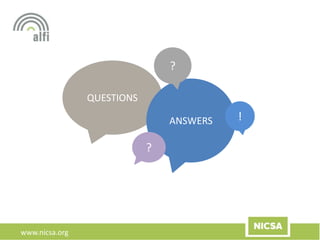 www.nicsa.org
QUESTIONS
ANSWERS
?
!
?
5
 
