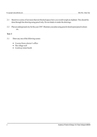 nid pg sample questions of the admission test | PDF