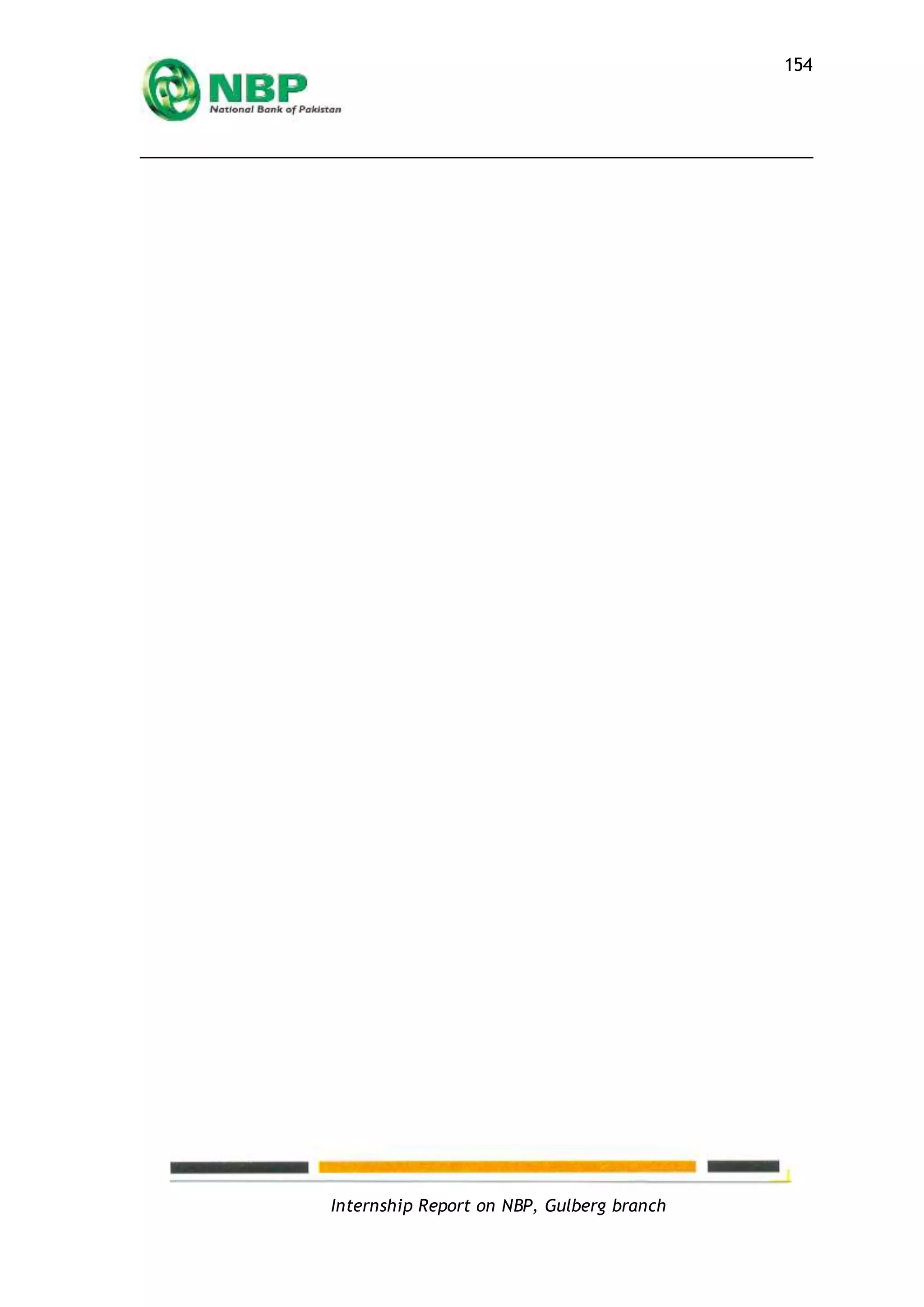 Internship Report on NBP, Gulberg branch
154
 