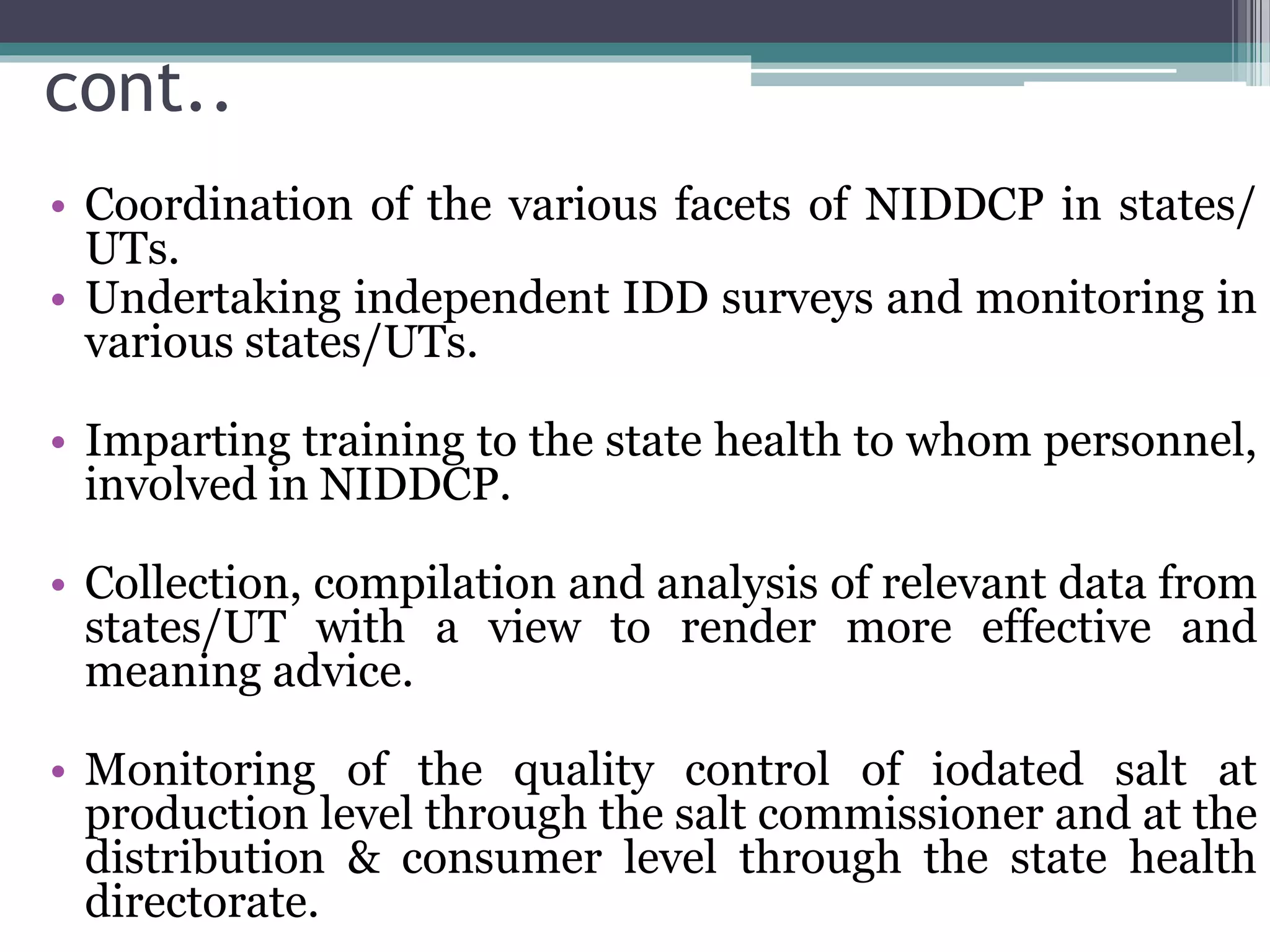 NATIONAL IODINE DEFICIENCY DISORDER CONTROL PROGRAM | PPTX