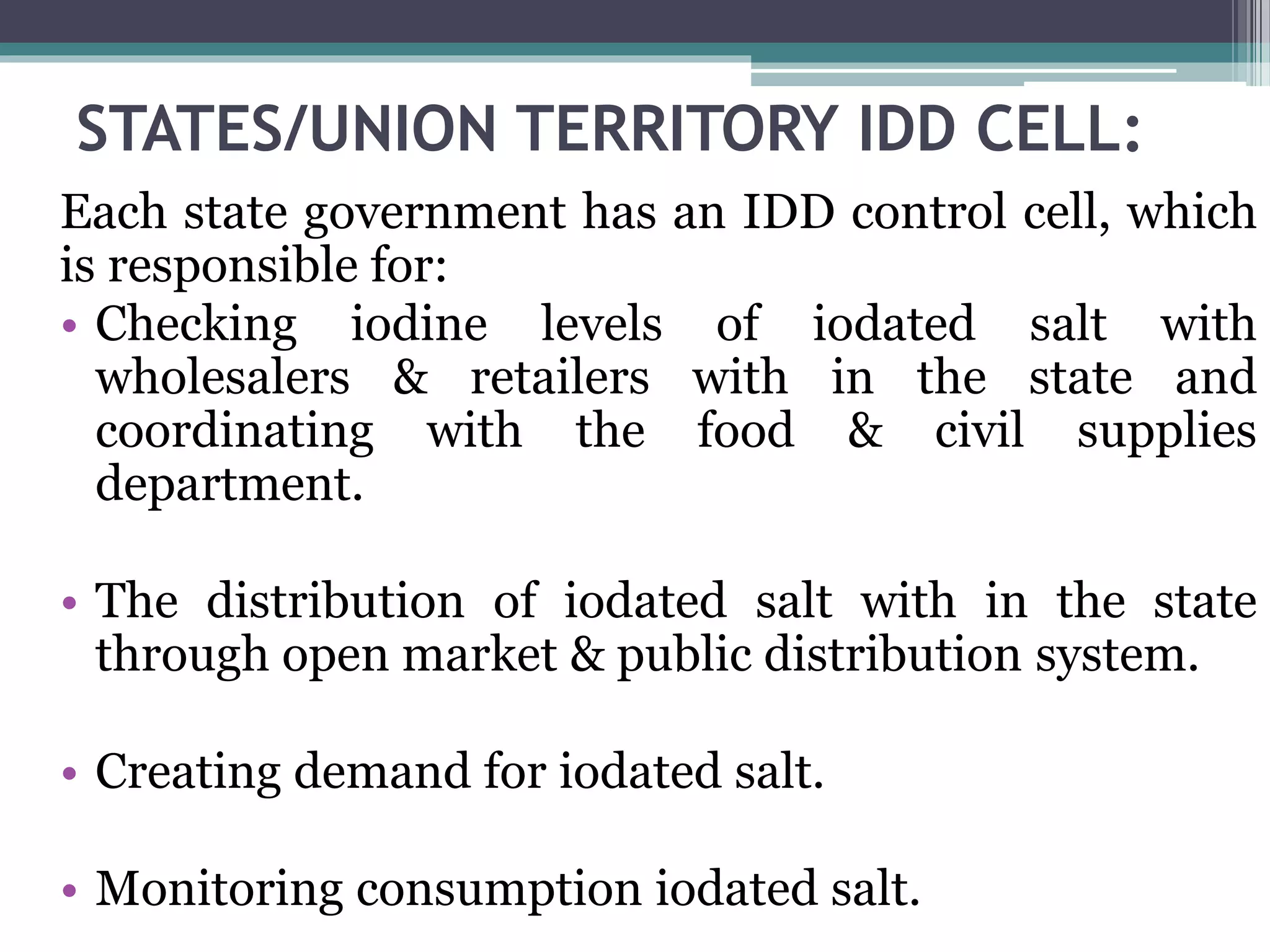 NATIONAL IODINE DEFICIENCY DISORDER CONTROL PROGRAM | PPTX