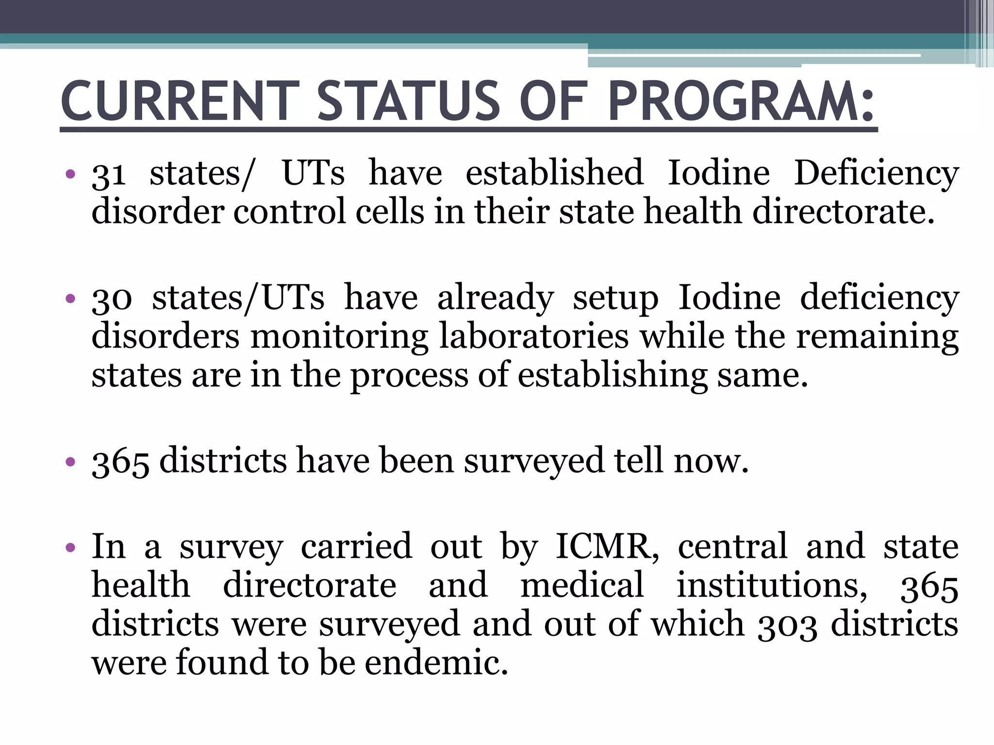 NATIONAL IODINE DEFICIENCY DISORDER CONTROL PROGRAM | PPTX