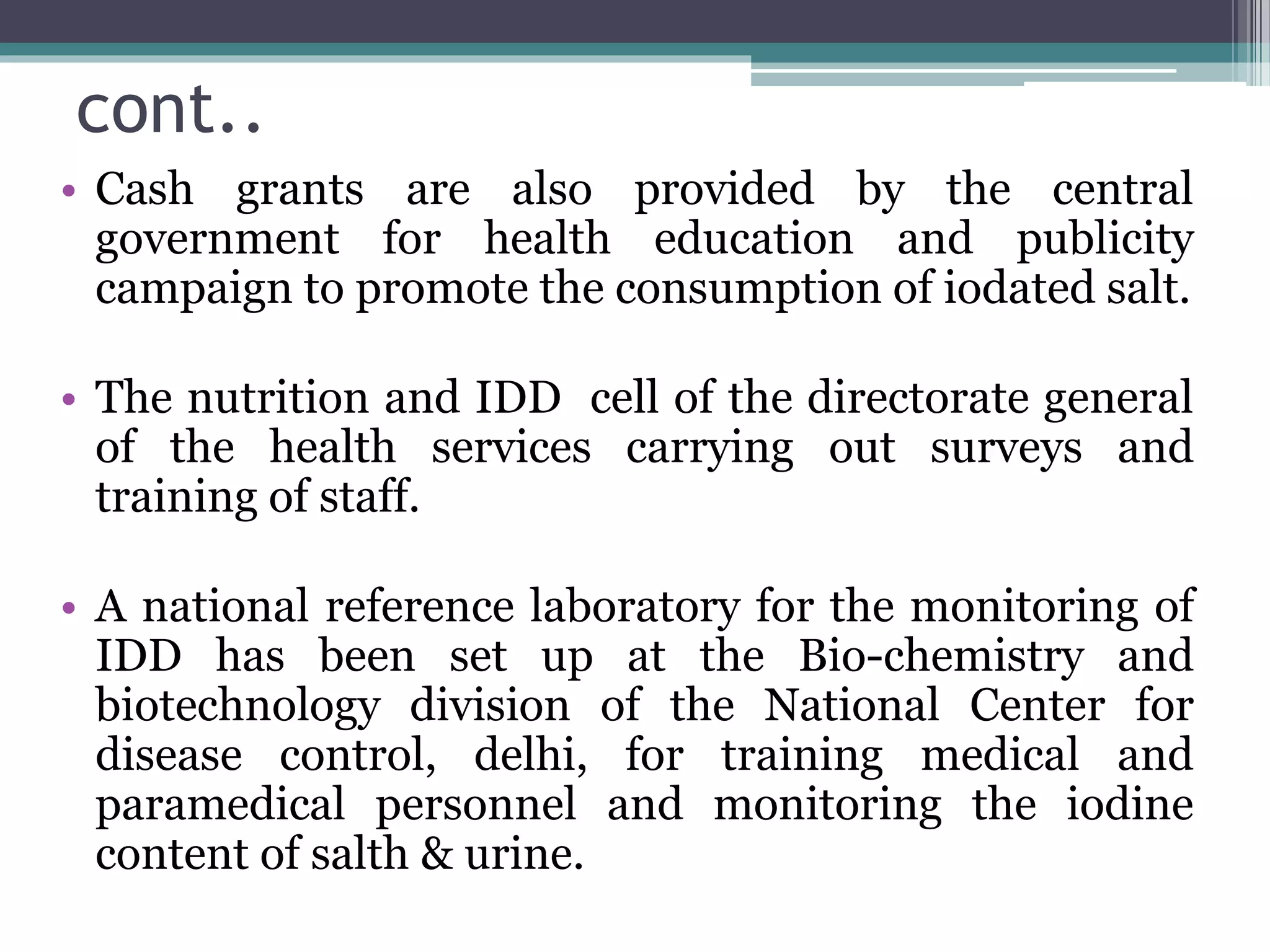 NATIONAL IODINE DEFICIENCY DISORDER CONTROL PROGRAM | PPTX