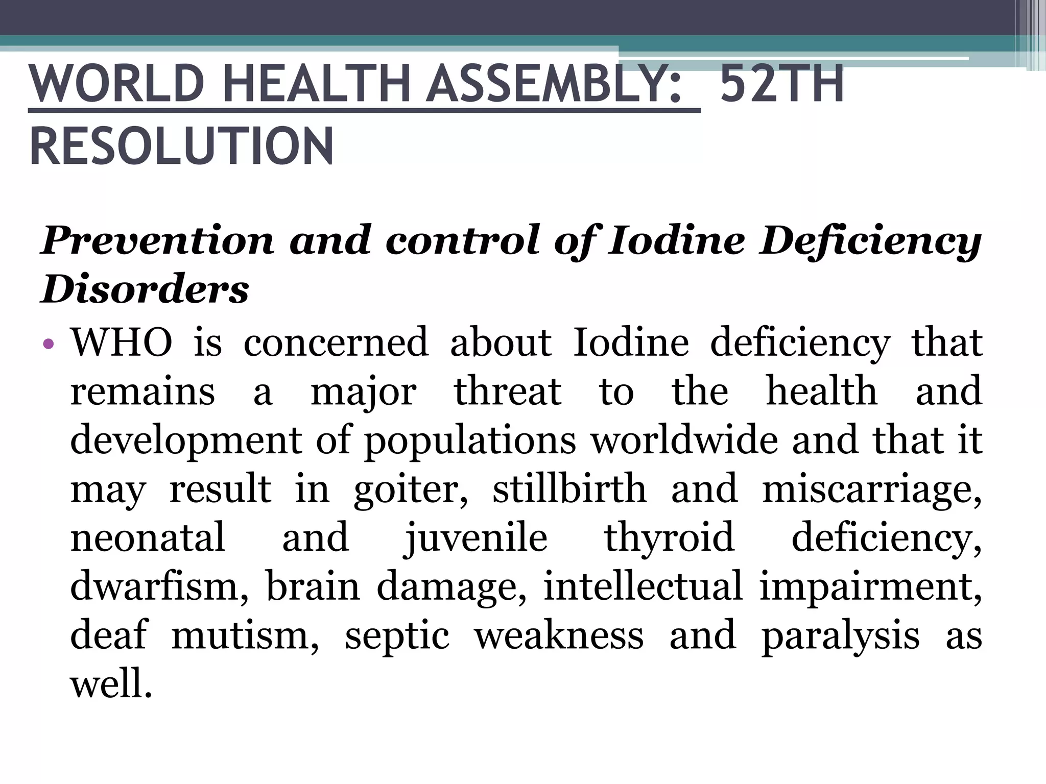NATIONAL IODINE DEFICIENCY DISORDER CONTROL PROGRAM | PPTX