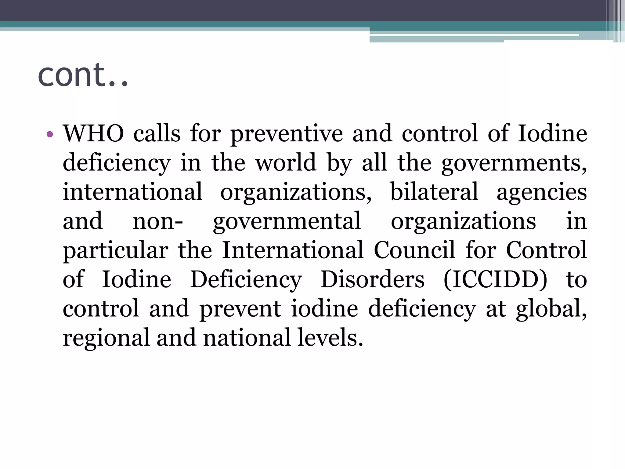 NATIONAL IODINE DEFICIENCY DISORDER CONTROL PROGRAM | PPTX