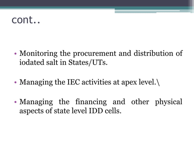 NATIONAL IODINE DEFICIENCY DISORDER CONTROL PROGRAM | PPTX