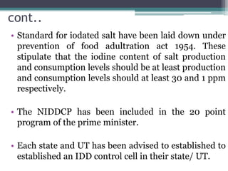 NATIONAL IODINE DEFICIENCY DISORDER CONTROL PROGRAM | PPTX