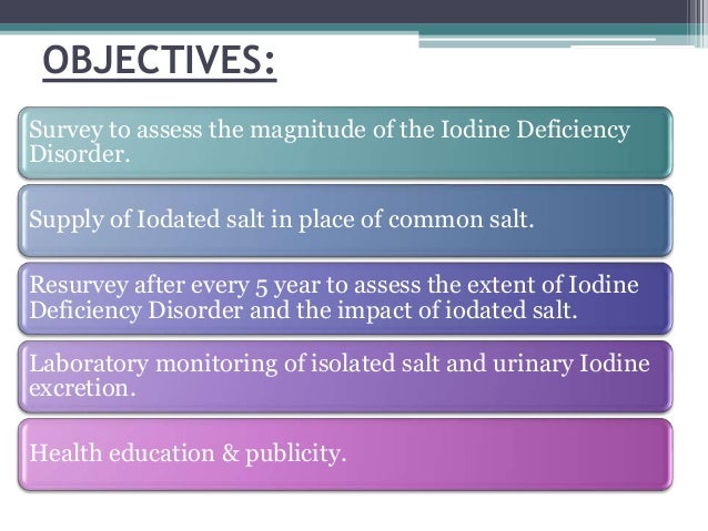 NATIONAL IODINE DEFICIENCY DISORDER CONTROL PROGRAM