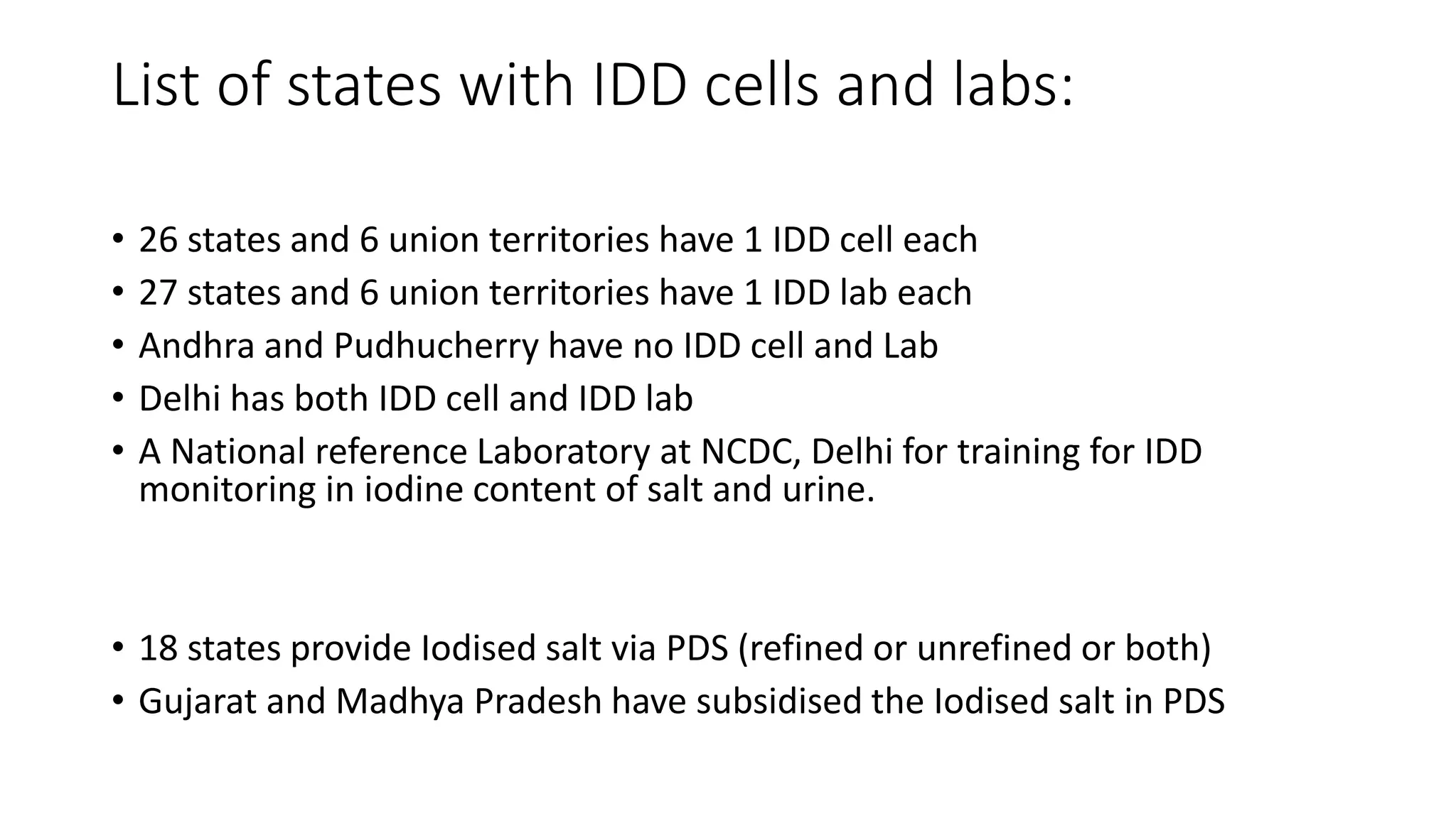 National Iodine Deficiency Disorders Control Programme NIDDCP, 2017 ...