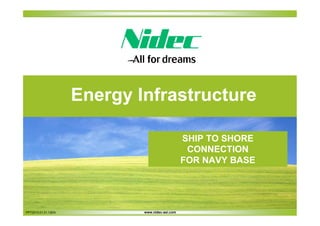 Energy Infrastructure
SHIP TO SHORE
CONNECTION
FOR NAVY BASE

PPT2013.01.01.12EN

www.nidec-asi.com

 