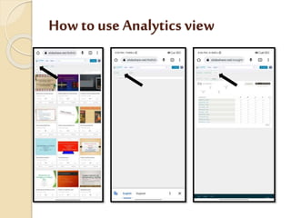 How to use Analytics view
 