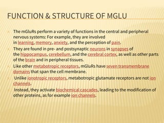 Recent trends on Glutamate receptor | PPTX
