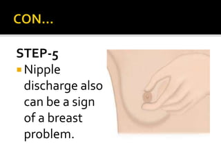 STEP-5
 Nipple
discharge also
can be a sign
of a breast
problem.
 