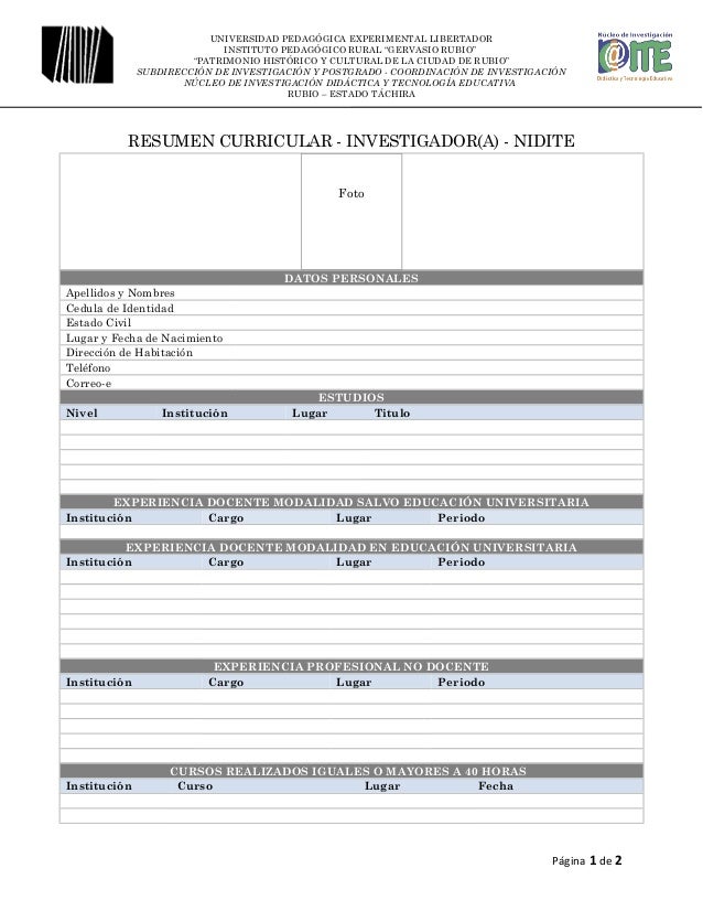 formatos de resumen curricular