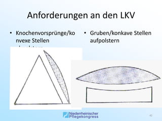 Anforderungen an den LKV
• Knochenvorsprünge/ko   • Gruben/konkave Stellen
  nvexe Stellen            aufpolstern
  abpolstern




                                                42
 