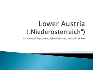 Lower Austria(„Niederösterreich“) By Schörghuber, Muhr, Schenkermaier, Proksch, Huber 