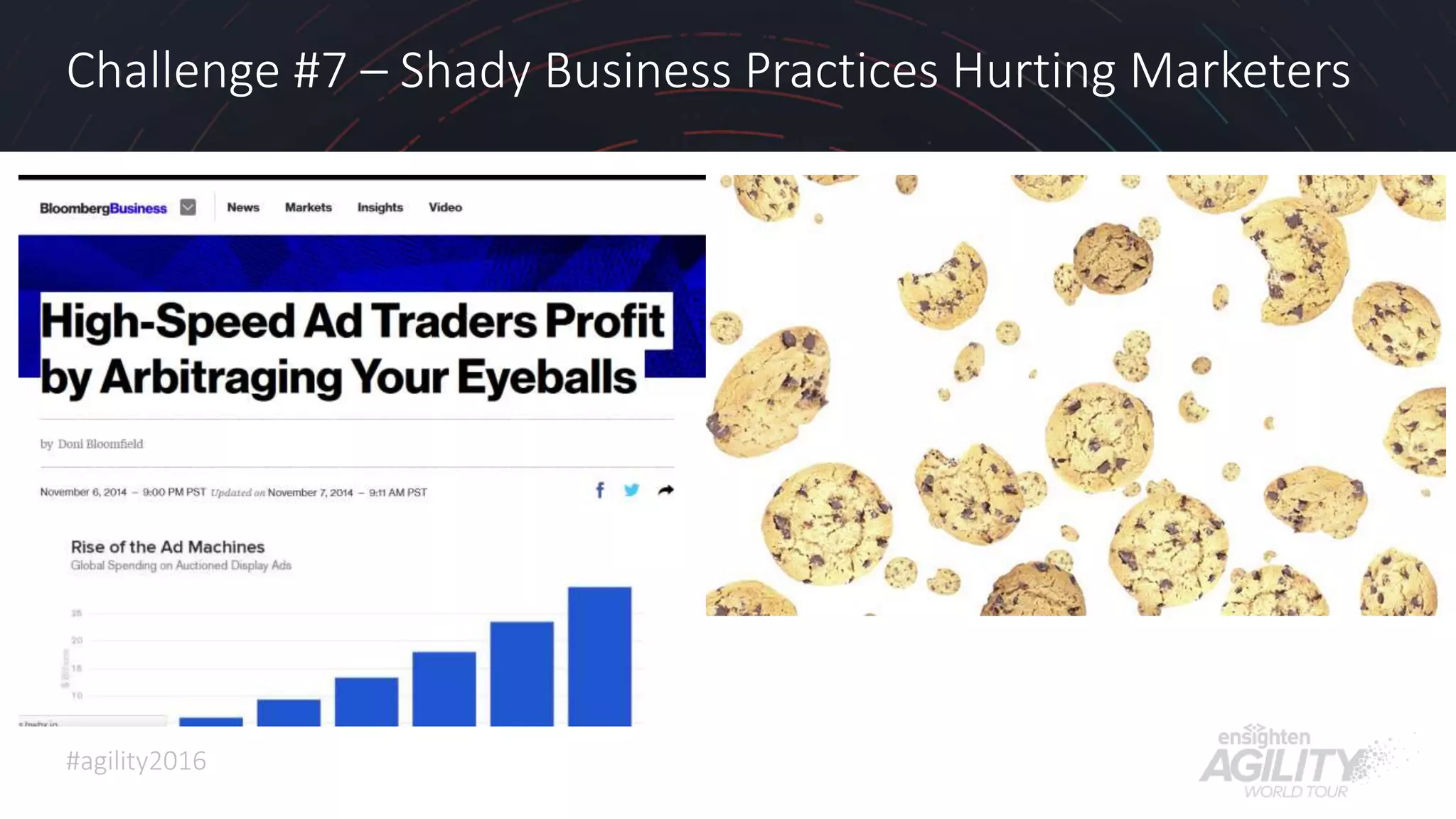 #agility2016
Challenge #7 – Shady Business Practices Hurting Marketers
19
 