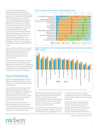 Trust, value and engagement in                 Figure 1: Global Consumer Trust in Advertising by Channel
advertising shoul...