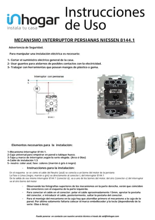 Mecanismo interruptor de persiana 8144.1 Niessen