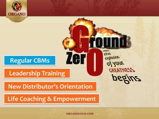 Regular CBMs
New Distributor’s Orientation
Leadership Training
Life Coaching & Empowerment
 