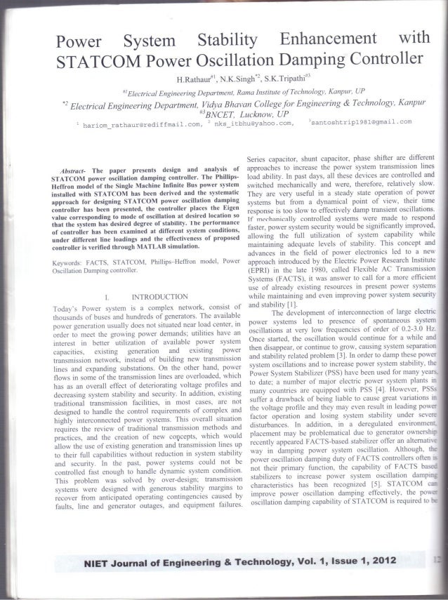 Power System Stability Enhancement With Power Oscillation Damping Controller PDF