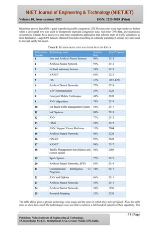 A Review paper on Artificial Neural Network: Intelligent Traffic ...