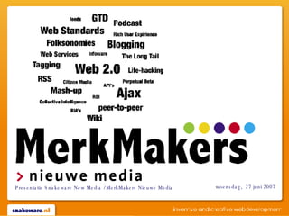 woensdag,  27 juni 2007 Presentatie Snakeware New Media / MerkMakers Nieuwe Media 