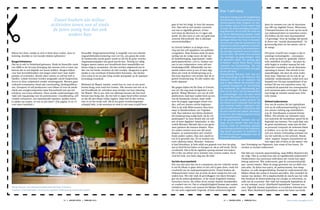 Zowel krakers als milieu-
                                                                                                                                                                                                                                 -
                                      activisten tonen ons al sinds                                                                     gaat of wie het krijgt. Je kent die mensen
                                                                                                                                        niet. Dan heb je veel minder overzicht
                                                                                                                                                                                                                                     jaren de nummer een van de duurzame
                                                                                                                                                                                                                                     top-100 van dagblad Trouw. Minnesma:
                                       de jaren zestig hoe het ook                                                                      van wat er eigenlijk gebeurt, of hoe-
                                                                                                                                                                                                                                 -
                                                                                                                                                                                                                                     ‘Uiteraard bouwen wij voort op het werk
                                                                                                                                        veel winst de directeur in z’n eigen zak                                                     van milieuactivisten en transition towns.
                                               anders kan                                                                               steekt. En dan moet er ook veel geld naar                                                    Zij hebben als het ware duurzaamheid
                                                                                                                                        controle bijvoorbeeld. Het is allemaal                                                       1.0 gevestigd. Voor de huidige tijd spreek
                                                                                                                                                                                                                                 -
                                                                                                                                        onoverzichtelijker.’                                                                         ik liever van “sociale duurzaamheid”. Te-
                                                                                                                                                                                                                                     genwoordig doen we het samen, niet in
                                                                                                                                        In Utrecht hebben ze al langer erva-                                                         de marge.’
                                                                                                                                                                                                                                 -
                                                                                                                                        ring met het zelf oppakken van publieke
blíjven het doen, omdat ze zich er beter door voelen, door er-      Eenzelfde ‘burgersamenwerking’ is mogelijk voor een arbeids-        (zorg)taken. Daar bestaan sinds de jaren                                                     Het grote verschil met vroeger is dat in
kenning, doordat ze veel sociale relaties opbouwen.’                ongeschiktheidsverzekering voor ZZP’ers, een groep die sinds        tachtig van de vorige eeuw, de tijd van                                                      sommige technologieën – zonnepane-
                                                                    de kredietcrisis steeds groter wordt en die bij de grote verzeke-   de kraakbeweging, zogenaamde ‘ouder-                                                         len, wind-op-land en ‘gedeelde’ elektri-
Burgerinitiatieven                                                  ringsmaatschappijen niet goed terecht kan. Twintig tot vijftig      participatiecrèches’ (OPC’s). Ouders run-                                                    sche mobiliteit (Car2Go) – het punt be-
Dat zie je ook in Nederland gebeuren. Sinds de ﬁnanciële crash      burgers starten samen een broodfonds door maandelijks een           nen in een coöperatieve vorm zelf een                                                        reikt begint te worden waarop het ook
van 2008 en de Occupy-beweging zijn mensen zich er meer van         kleine inleg te verzamelen, die kan worden uitgekeerd aan le-       kinderdagverblijf. Afhankelijk van het                                                       ﬁnancieel voordelig is om de duurzame
bewust dat ze wel degelijk een keuze hebben. Burgers kijken         den van het fonds, mochten zij ziek worden. Aangezien er geen       aantal ouders neem je een of meer dag-                                                       oplossing te kiezen. Dat scheelt in het
voor hun levensbehoeften niet langer enkel meer naar markt-         sprake is van overhead of bestuurders-bonussen, zijn deelne-        delen per week de kinderopvang op je.                                                        maandbudget, dat door de crisis onder
                                                                                                                                                                                                                                 -
partijen of overheden. Steeds vaker nemen ze zelf het heft in       mers soms al na zes jaar inleg zonder aanspraak op de spaarpot      Het kost daardoor veel minder dan de re-                                                     druk staat. Daarmee zal nu ook de ‘ge-
handen. Lokale kwesties worden aangepakt vanuit burgerinitia-       levenslang verzekerd.                                               guliere kinderopvang. En alle ouders zijn                                                    middelde’ middenklasser, veelal toch niet
tieven en door coöperaties zonder winstoogmerk. Mensen gaan                                                                             mede-eigenaar.                                                                               bepaald een Occupy-sympathisant of po-
collectief consumeren (denk aan coachsurﬁng, kledingruilbeur-       Welmoed de Waard, tuinder, vertelt hoe ze, toen ze een acute                                                                                                     tentieel lid van een transition town, bij-
zen, Groupon) of zelf produceren voor elkaar of voor de markt       hernia kreeg, toch rond kon komen. Alle mensen met wie ze in        We gingen kijken bij De Oase in Utrecht,                                                     voorbeeld de aanschaf van zonnepanelen
                                                                                                                                                                                                                                 -
(denk aan energiecoöperaties maar bijvoorbeeld ook aan het          het broodfonds zit, schonken twee tientjes van hun rekening.        een OPC die nog maar kortgeleden is op-                                                      toch tenminste gaan overwegen. En daar-
schrijven van Linux software). Deze sociale ondernemingen zijn      De Waard: ‘Het is een club van allemaal mensen die hier heel        gericht. Wiesje Monster, een van de initi-                                                   mee krijgt de transitie steeds meer kriti-
vaak ook nog gunstig voor de portemonnee: crowdfunding, zelf        bewust mee bezig zijn, die het heft in eigen hand willen nemen      atiefnemers, had haar oudste kind op een                                                     sche massa.
                                                                                                                                                                                                                                 -
voedsel verbouwen, een reparatiecafé opzetten, spullen huren        en die dit met elkaar willen regelen. Daar heb ik alle vertrou-     van de bestaande crèches, maar wilde
in plaats van kopen, en wat al niet meer? (Zie pagina 14 en 15      wen in en het werkt ook. Als je een grote verzekeringsmaat-         toen de jongste opgevangen moest wor-                                                        Delend ondernemen
voor meer inspiratie.)                                              schappij hebt, is dat anoniem en weet je niet waar je geld heen-    den, zelf een nieuwe crèche beginnen.                                                      Een van de eersten die het kapitalisme
                                                                                                                                                                                                                                 -
                                                                                                                                        Niet in de wijk Wittevrouwen deze keer,                                                    zich na de millenniumwisseling in weer
                                                                                                                                        maar in Kanaleneiland, een Vogelaar-                                                       een nieuwe richting zag ontwikkelen,
                                                                                                                                                                                                                              -
                                                                                                                                        wijk. Kan iedereen met kleine kinderen                                                     was de Amerikaanse econoom Jeremy
                                                                                                                                        die kinderopvang nodig heeft, bij de OPC                                                   Rifkin. Hij schetste op visionaire wijze
                                                                                                                                        aankloppen? Je moet bereid zijn om zelf                                                    een toekomst die leentjebuur speelt bij de
                                                                                                                                                                                                                              -
                                                                                                                                        een of meer dagdelen ‘draaiouder’ te zijn,                                                 begintijd van internet. Net zoals daar niet
                                                                                                                                                                                                                              -
                                                                                                                                        vertelt Monster. Meestal zijn er per gezin                                                 de grote mainframes, maar juist de klei-
                                                                                                                                        twee partners die kunnen draaien. Nieu-                                                    ne personal computer de toekomst bleek
                                                                                                                                                                                                                              -
                                                                                                                                        we ouders moeten eerst een tijd proef-                                                     te hebben, is er op het vlak van energie
                                                                                                                                        draaien, en samenwerken met verschil-                                                      ook een nieuwe verhouding ontstaan tus-
                                                                                                                                        lende andere ouders. Dan zien zijzelf en                                                   sen het individu en het netwerk. Steeds
                                                                                                                                        wij of ze geschikt zijn. En ze moeten een                                                  vaker ‘oogsten’ burgers zonnestroom op
                                                                                                                                        EHBO-diploma halen. Monster: ‘Iedereen                                                     hun eigen dak of doen ze dat samen: met
                                                                                                                                        is heel betrokken, je hebt altijd een gesprek over hoe het ging       hun Vereniging van Eigenaren, hun straat of hun buren. Zo
                                                                                                                                        met je kind bij het halen en brengen en, als je zelf werkt, bij de    worden ze sociaal ondernemer.
                                                                                                                                        overdracht. Dat is bij de reguliere opvang meestal wel anders.
                                                                                                                                        Het is ﬁjn om advies uit te wisselen met ervaren ouders. En ik        Dat lijkt een vreemde samentrekking, maar Rifkin illustreert het
                                                                                                                                        vind het leuk, een halve dag met die kids.’                           als volgt: ‘Hoe je sociaal kunt zijn en tegelijkertijd ondernemer?
                                                                                                                                                                                                              Ondernemers zijn autonome individuen die vooral hun eigen
                                                                                                                                        Sociale duurzaamheid                                                  belang nastreven. Wie onderneemt, gaat de concurrentiestrijd
                                                                                                                                        Het zou niet juist zijn om te constateren dat het volstrekt nieuw     aan: caveat emptor. Maar de jonge generatie van nu déélt nou
                                                                                                                                        is om bij elkaar te gaan zitten en het zelf te gaan doen, zoals het   juist alles. Ze delen hun auto’s, de parkeerruimte, hun slaap-
                                                                                                                                        voorbeeld van de ouderparticipatiecrèche. Zowel krakers als           banken, en zelfs designerkleding. Sociaal én ondernemend zijn,
                                                                                                                                        milieuactivisten tonen ons al sinds de jaren zestig hoe het ook       blijken elkaar dus prima te kunnen aanvullen. Dat verandert de
                                                                                                                                        anders kan. Het zijn vaak de grondleggers van latere bewegin-         manier van denken. Dit is daadwerkelijk de macht aan het volk.
                                                                                                                                        gen als de anders-globalisten, of de vanuit Engeland ontstane         Het betekent de democratisering van energie en informatie, en
                                                                                                                                        transition towns, die willen leven zonder fossiele brandstoffen       zelfs van de economie. Het vlakt het bestaande kapitalisme af
                                                                                                                                        en voedsel-van-ver. Dat er schatplichtigheid bestaat aan oudere       en wat ontstaat, zou je “distributief kapitalisme” kunnen noe-
                                                                                                                                        initiatieven, erkent ook iemand als Marjan Minnesma, oprich-          men. Eigenlijk bestaan kapitalisme en socialisme helemaal niet
                                                                                                                                        ter van actie-organisatie Urgenda, al twee achtereenvolgende          meer. Want distributief kapitalisme neemt het beste van beide



                                                  12 » NIEUWE LIEFDE » FEBRUARI 2013                                                                                                        13 » NIEUWE LIEFDE » FEBRUARI 2013                                                     »
 