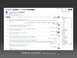 Online archief:  del.icio.us 
