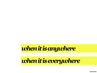 when it is anywhere

when it is everywhere
                        annemarleen
 