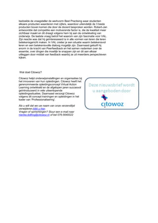 Nieuwsbrief VAL congres