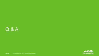 Page35 © Hortonworks Inc. 2011 – 2015. All Rights Reserved
Q & A
Page35 © Hortonworks Inc. 2011 – 2015. All Rights Reserved
 