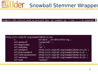 7
Snowball Stemmer Wrapper
 
