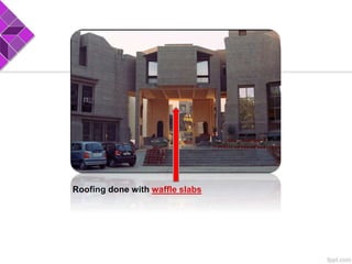 Roofing done with waffle slabs
 