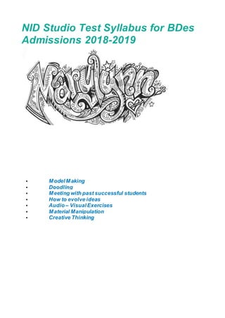 Nift Syllabus.pdf NIFT,NID, IIFT ONLINE CLASS STRUCTURE AVAILABLE | DOCX