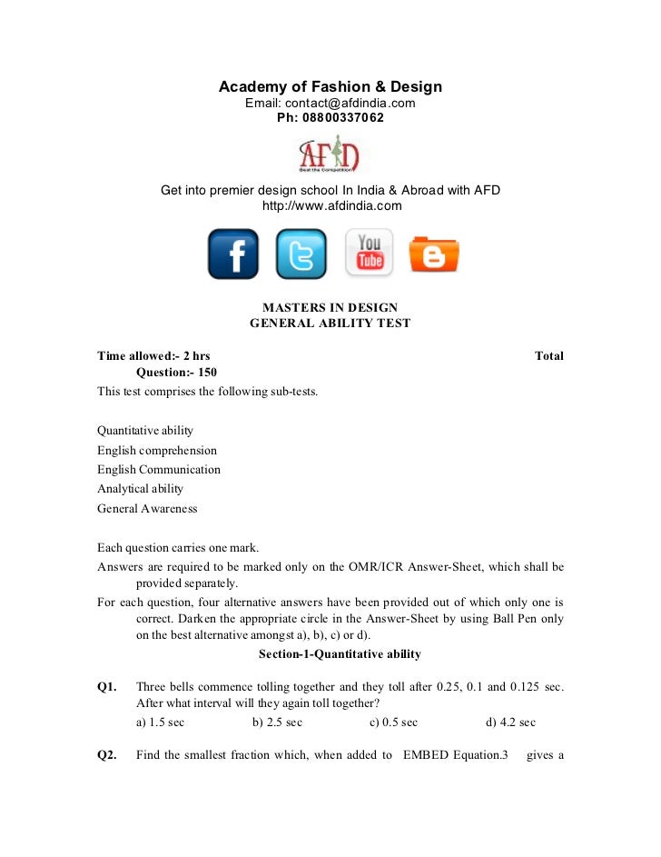 Fashion Designing Sample Papers Fashion Designing Sample Papers