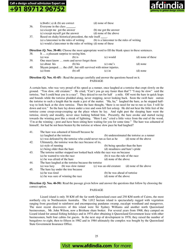 NIFT sample paper BFTech general ability test GAT. | PDF | Food & Drink