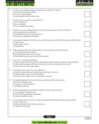Nift ug creative ability test | PDF