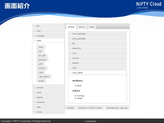 Copyright © NIFTY Corporation All Rights Reserved. Confidential
画面紹介
 