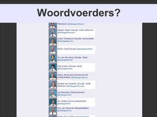 Woordvoerders?
 