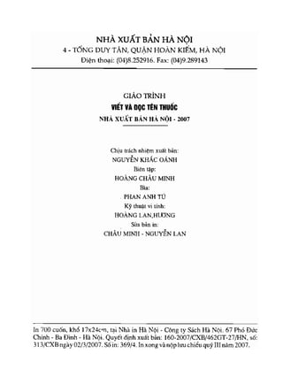 Viet va doc ten thuoc