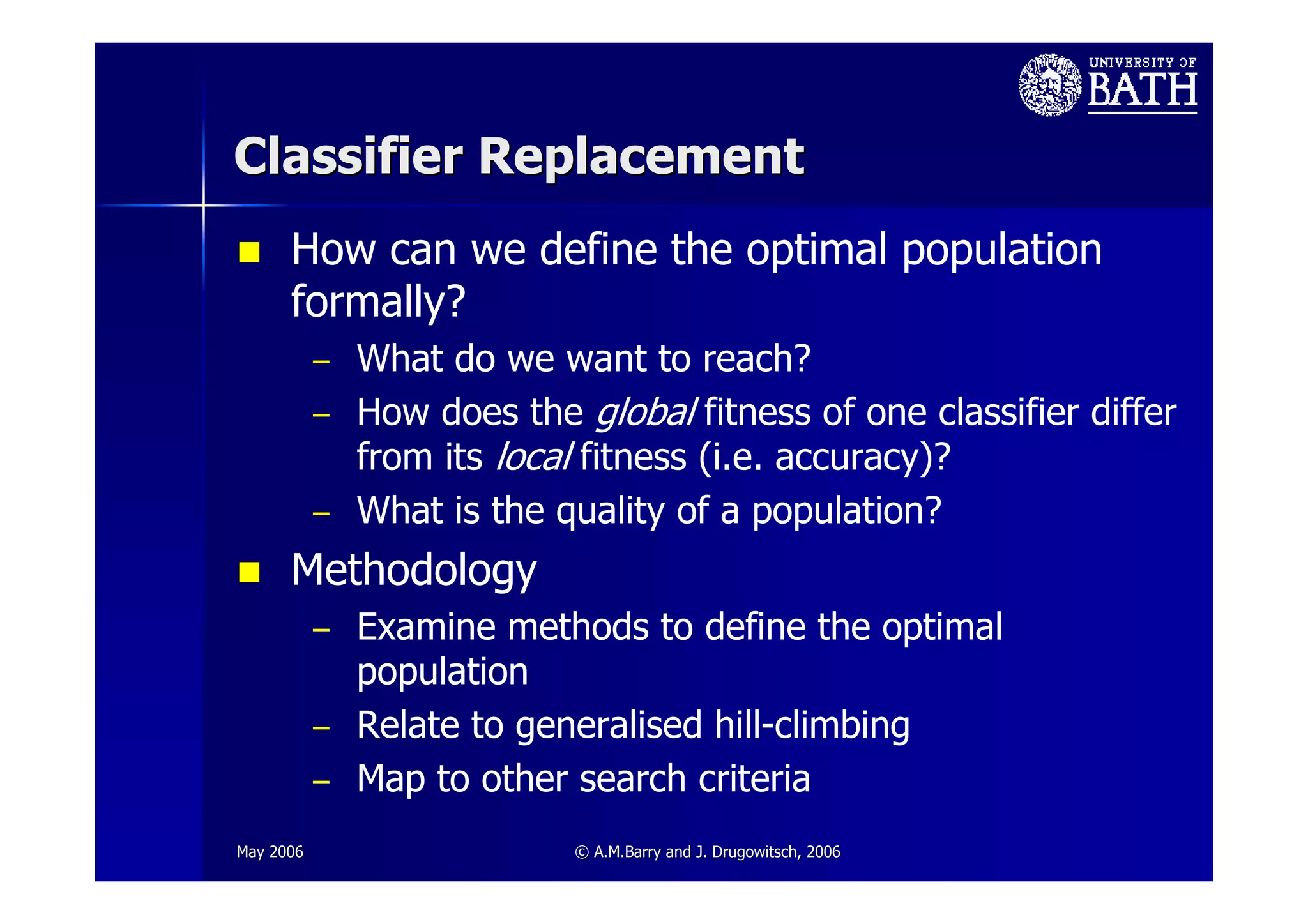 Towards a Theoretical Towards a Theoretical Framework for LCS Framework for LCS