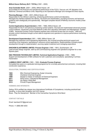 Nigel Bradshaw CV 2016 | PDF