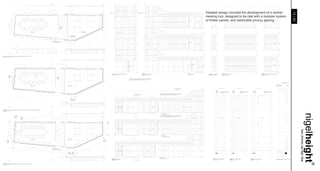 Detailed design included the development of a central




                                                         13 / 23
meeting hub, designed to be clad with a modular system
of timber panels, and switchable privacy glazing.




                                                                   nigelheight..
                                                                   . bsc (hons) aa dipl riba
 